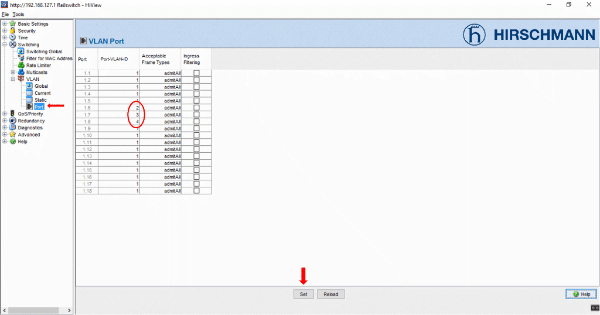 Configurar VLAN Switches Hirschmann